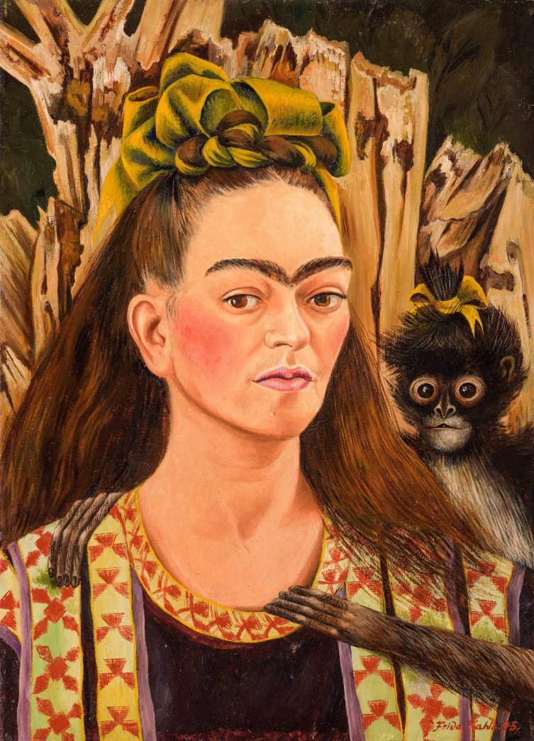 Self-portrait with Monkey(与猴子的自画像)——Frida Kahlo.1945